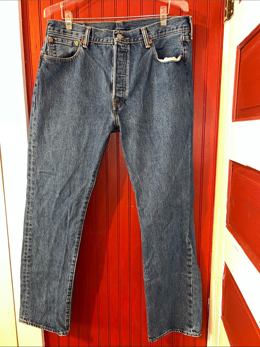 501 Levi's Straight Fit Dark Blue Denim Jeans 36x34